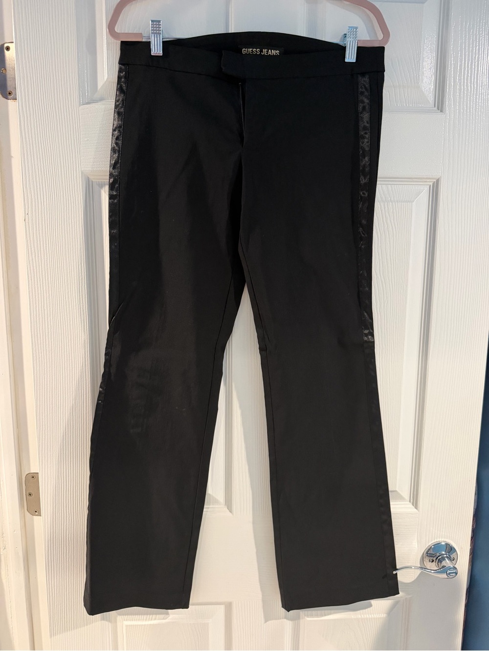 Guess Black Boot-Cut Pants with Side Satin Trim